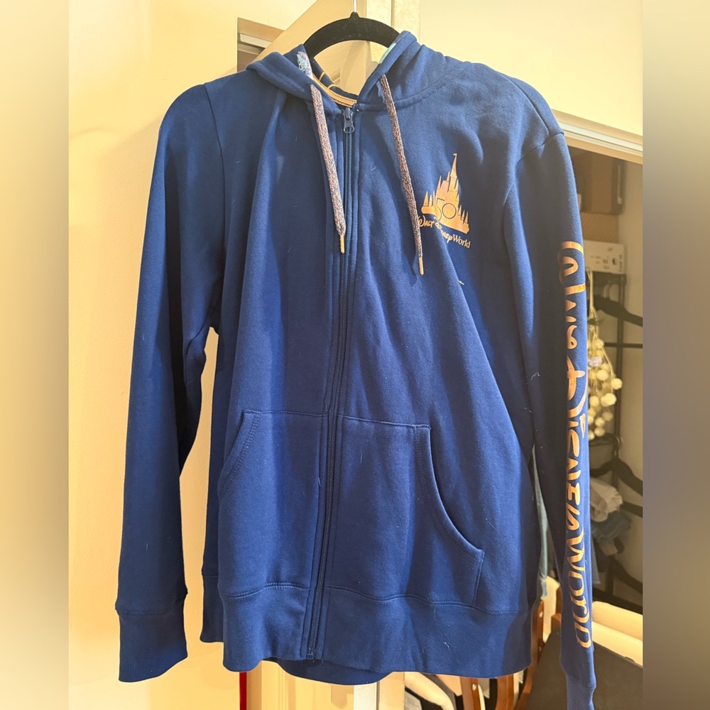 Disney Royal Blue Hoodie with Gold Details